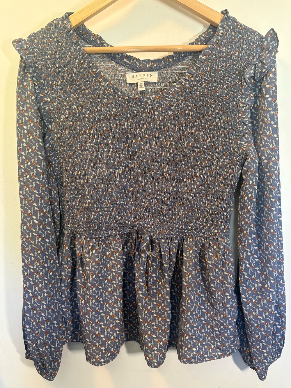 Hayden Smocked Floral Babydoll Blouse